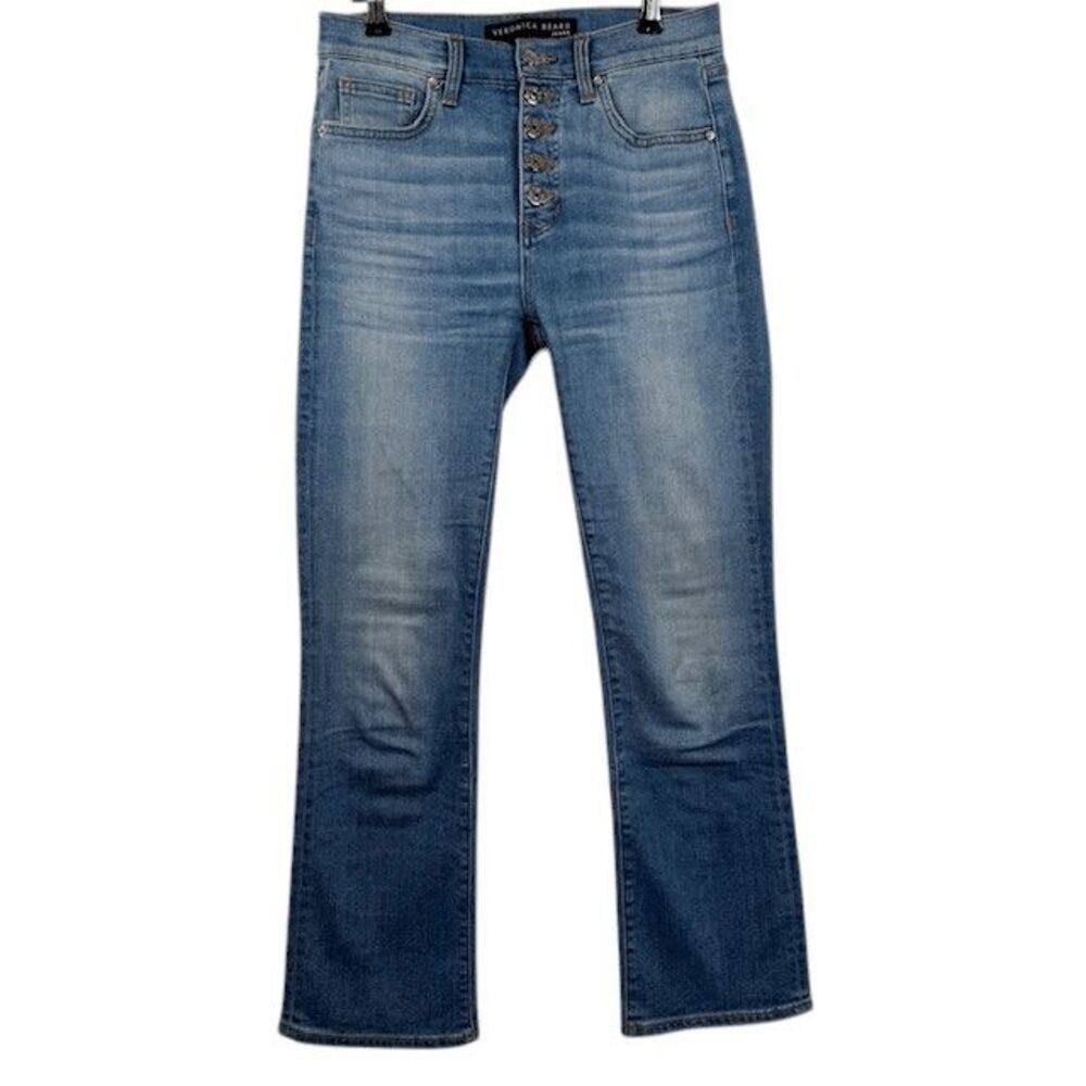 Veronica Beard‎ Carolyn Baby Boot Jeans in Amsterdam Wash Crop Oversized 25